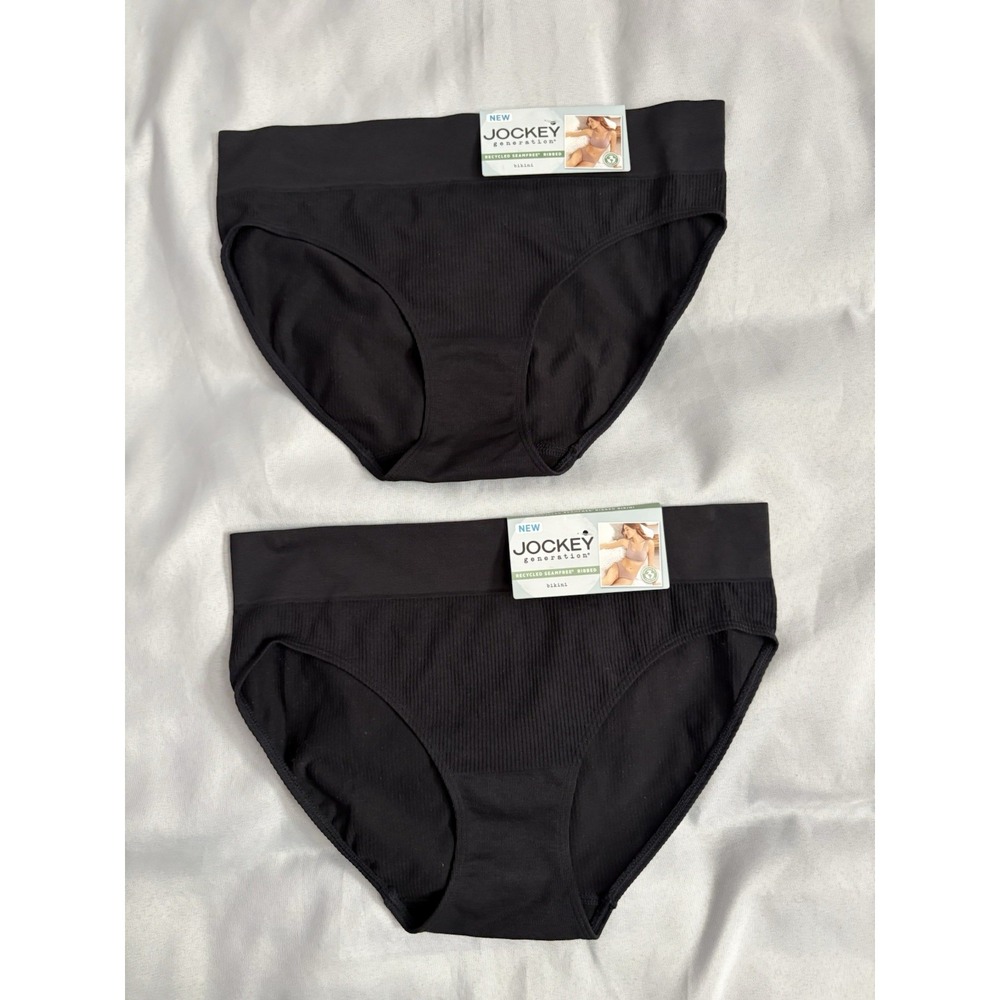 NEW Jockey Generation Seamfree Ribbed Bikini Panty Women's Size Large 2 Pair